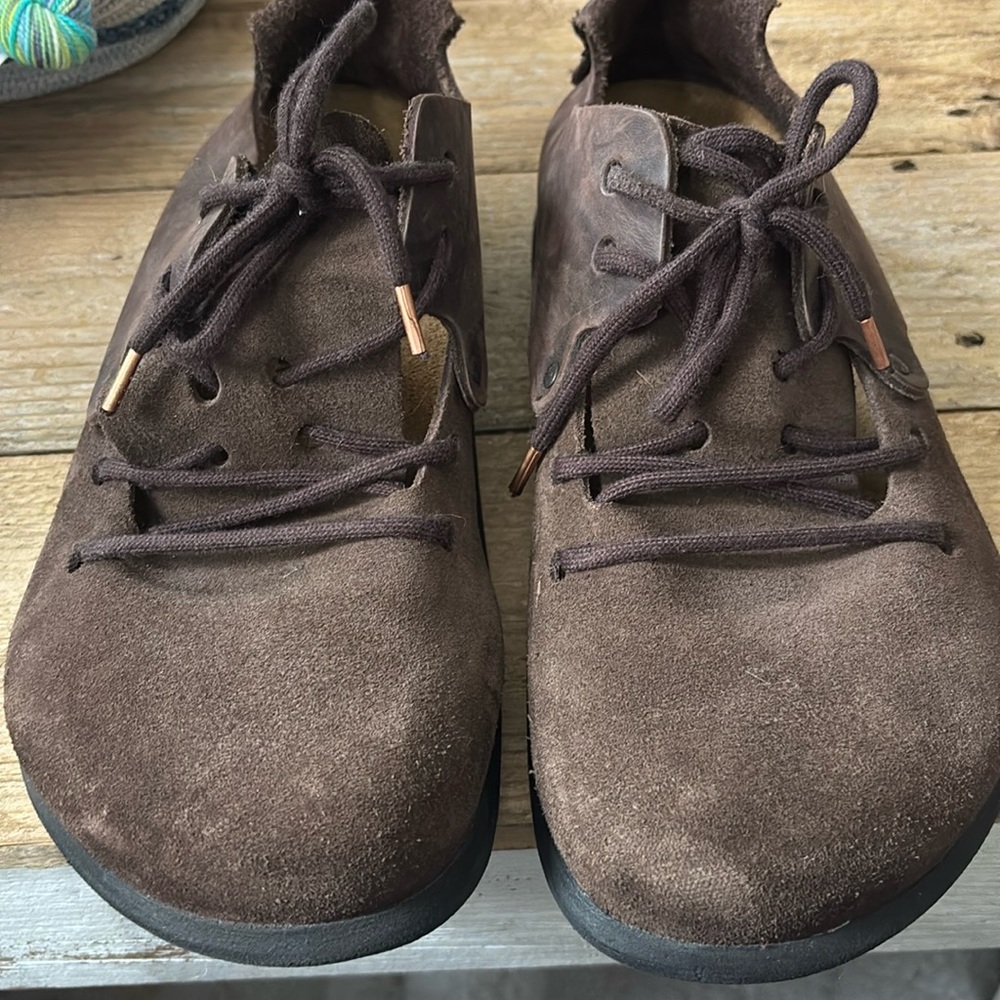 Birkenstock Montana shoes, oiled leather and suede EU 42 EUC